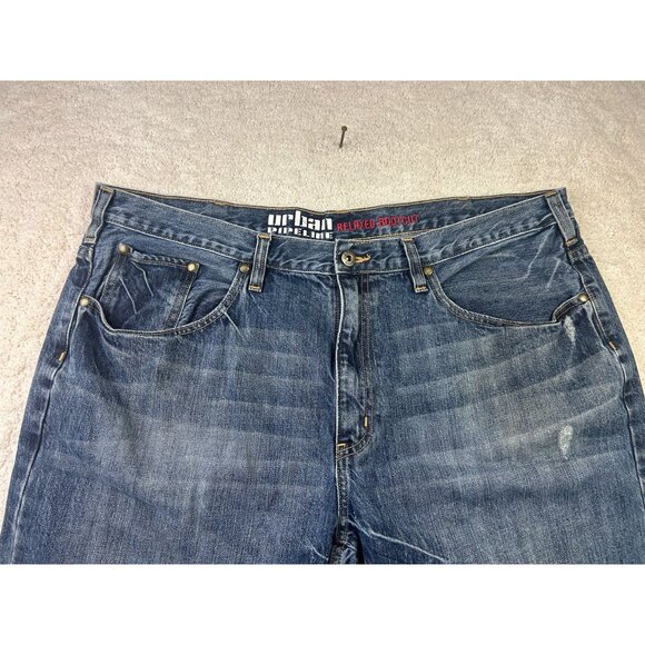Urban Pipeline Mens Relaxed Bootcut Jeans‎ 40x30 Blue Denim Casual Everyday Wear - Picture 7 of 12